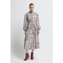 Adl Desenli Uzun Kollu Elbise Emp.murdum 12445942000