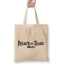 Toyaso Attack On Titan Logo Bez Çanta Uzun Saplı Alışveriş Çantası Plaj Çantası
