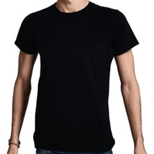 Beyaz Penguen Siyah Baskısız Pamuklu Penye T-Shirt