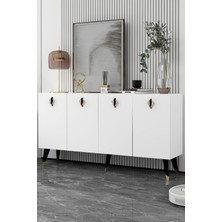 Demonte Decor 8207-32DD KB150 Konsol, Tv Ünitesi Beyaz-Altın