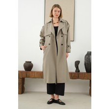 Uzun Klasik Trençkot Vizon