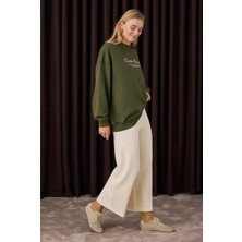 Beli Lastikli Triko Pantolon Kemik