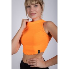 Cervus Sıfır Kollu Büstiyer Kısa Penye Crop T-Shirt