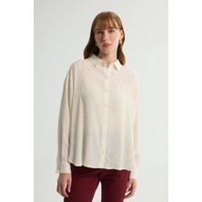 Love My Body Jakar Detaylı Gömlek Kemik 130L9332001