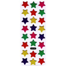 Limmy Sticker Kabartmalı Sticker Defter Planlayıcı Etiket (CB392) 16X7 Cm- Renkli Yıldız