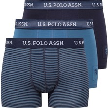 U.S. Polo Assn. Erkek 3'lü Boxer Seti Baskılı Örgü Kumaş Desenli Konforlu Tasarım