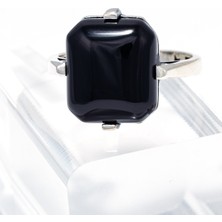 Yıldırım Doğal Siyah Oniks Taşlı 925 Ayar Gümüş Erkek Yüzük –  Zarif Tasarım