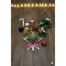 Yılbaşı Gümüş Tepelik 9 Lu Karışık Çam Ağacı Süs 2 Li Set