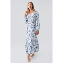 Artış Collection Termal Uzun Kollu Düğmeli Desenli Esnek Yumuşak Dokulu Gecelik 18110