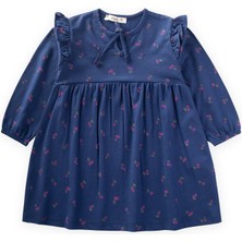 Cigit Desenli Mevsimlik Elbise 1-7 Yaş Kiraz Desen