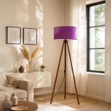 Homing Mor Kumaş Lambader AYD-2955 1 Parça MDF ve Kumaş Malzeme ile Enerji Tasarruflu İç Mekan Aydınlatma