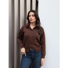 Esra Helvacı Kürk Yakalı Triko Hırka