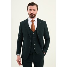 MCR Dokulu Slim Fit Mono Yaka Erkek Takım Elbise