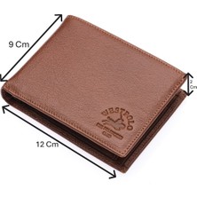 Westpolo Vidar Hakiki Deri Kağıt Para ve Bozuk Para Bölmeli Erkek Cüzdanı - Taba