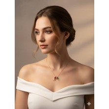 Flamingo Jewelery 925 Ayar Papatya Silver Çifte Kumrular Kolye.kuş Kolye.sevgili Kolye.doğum Ayı Kolye.rose.gold.rodaj