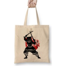 Toyaso Demon Slayer Crimson Inosuke Bez Çanta Uzun Saplı Alışveriş Çantası Plaj Çantası