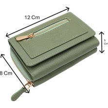 Westpolo Saxa Kağıt Para ve Bol Kart Bölmeli Hakiki Deri Kadın Kartlık Cüzdan - Açık Yeşil