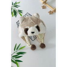 Miniğimin Cicileri Peluş Rakun Kulaklı Sevimli Hareketli kulaklık - Bej