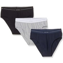 Eros Erkek Iç Giyim 3'lü Siyah & Lacivert & Gri Slip Çamaşır L1.ER.O04.S007