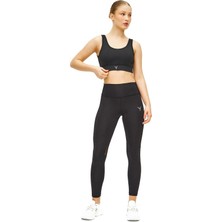 Askılı Sporcu Sütyeni Sırt Tül Detaylı Toparlayıcı Crop Bra