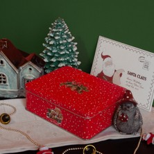 Sarkap Home Let It Snow Menteşeli Metal Saklama Kutusu - Kırmızı Araba