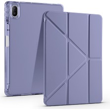 Tekno Grup Huawei Matepad Se 11 Kılıf Zore Tri Folding Kalem Bölmeli Standlı Kılıf-Mor