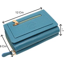 Westpolo Saxa Kağıt Para ve Bol Kart Bölmeli Hakiki Deri Kadın Kartlık Cüzdan - Kot  Mavi