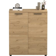 Adore Mobilya Trendline Çok Amaçlı Iki Kapaklı 5 Raflı Dolap Florida Meşe 91X108X35 cm