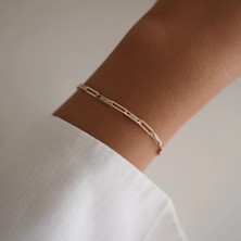 Minimal Taşlı Ataş Altın Bileklik