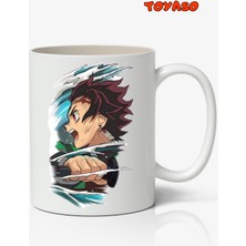 Toyaso Demon Slayer Tanjiro Kamado Anime Temalı Beyaz Kupa Bardak Sevgiliye Arkadaşa Hediye