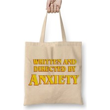 Toyaso Written And Directed By Anxiety Beyaz Bez Çanta Uzun Saplı Alışveriş Çantası Plaj Çantası