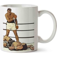 Toyaso Muhammed Ali Boksör Temalı Beyaz Kupa Bardak Sevgiliye Arkadaşa Hediye