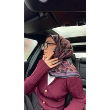Armine 2025 Desenli Saf Ipek Twill Eşarp 9421 - 86
