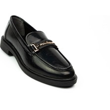 Massima Babalı 708 Moda Arena Siyah Rugan  Kollej Günlük Kadın Ayakkabı