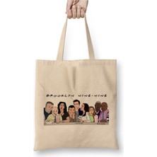 Toyaso The One Where They Are Back Brooklyn 99 Beyaz Bez Çanta Uzun Saplı Alışveriş Çantası Plaj Çantası