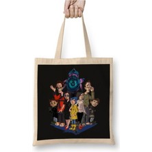 Toyaso Coraline's Two Worlds Bez Çanta Uzun Saplı Alışveriş Çantası Plaj Çantası