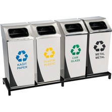 Nil Banyo Üstüner Geri Dönüşüm Kutusu 4lü Pasl. 30*30*72CM GEN:137,5CM