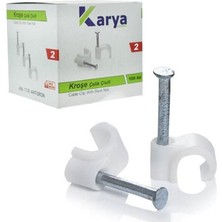 Karya 2 Numara 6 Mm Çelik Çivili Kroşe (100'lü Paket)