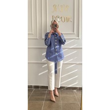 Nur Moda Çizgili Gömlek Tunik