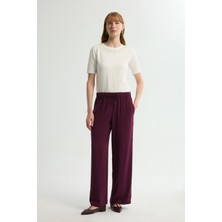 Love My Body Beli Lastikli Pantolon Mürdüm 153L9713000