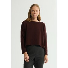 Love My Body Oversize Triko Kazak Bordo 139L9572000