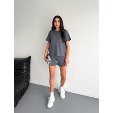 Şortlu Takım Modal Kumaş /şortlu Takım Tavşan Nakışlı Günlük Kullanıma Uygun