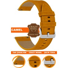  18mm-20mm-22mm-24mm saatlerle uyumlu crazy deri hakiki deri saat kordonu kayışı l10hwc-camel-sılver
