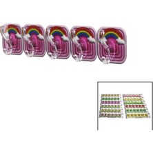 Mayf 5pcs Tekli - Çoklu Kullanım  Mika Kristal Kollu  Resimli Yapışkanlı  Askı (5332)