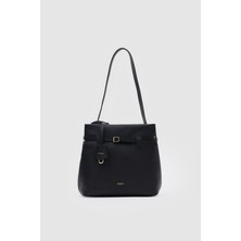 Oggo Suvea Siyah Hakiki Deri Omuz Çantası