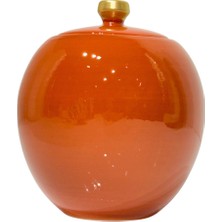 Lara Decor Turuncu Mini Seramik Kapaklı Küp