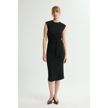 Love My Body Bağlamalı Kolsuz Elbise Siyah 124L9744000