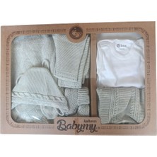 Babymy 4073 Erkek Bebek Triko 7'li Kutulu Naturel Hastane Çıkış Seti