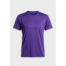 Bumerangspor Kadın Fitness Pilates Koşu Antrenman Yağmurdesen  Polyester Kumaş  Tişört- Mor