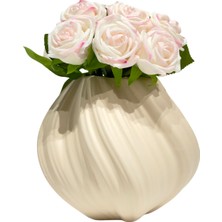 Lara Decor Krem Mini Kıvrım Vazo
